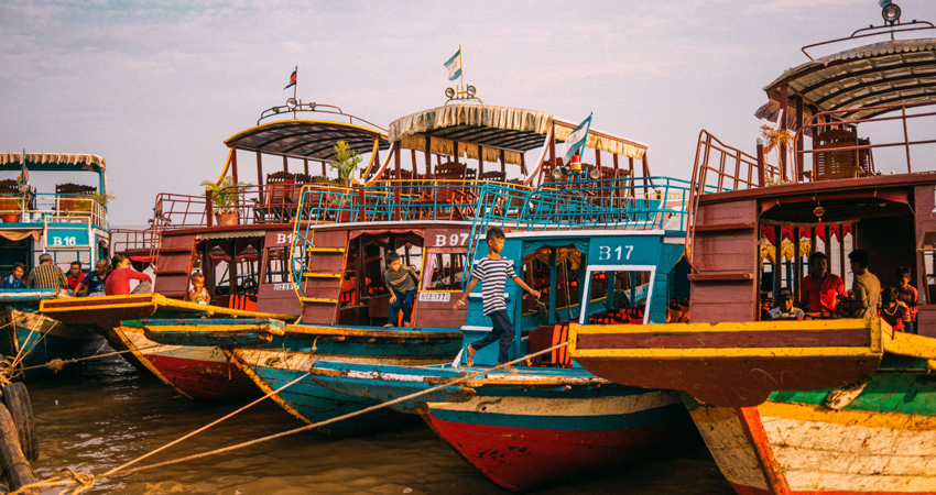 Small Group Sunset Cruise on Tonle Sap Lake with Cambodian drinks and Canape